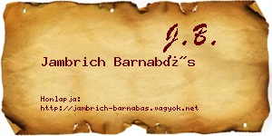 Jambrich Barnabás névjegykártya